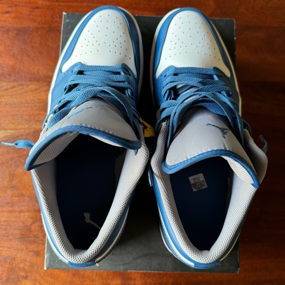SOLD ❌ Nike Air Jordan 1 Low 'True Blue Cement' Shoes Sneakers Men's 12 Box - Picture 8 of 10